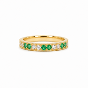 Colombian Emerald & Diamond Eternity Vintage Band (2.5mm, 1.00ctw)