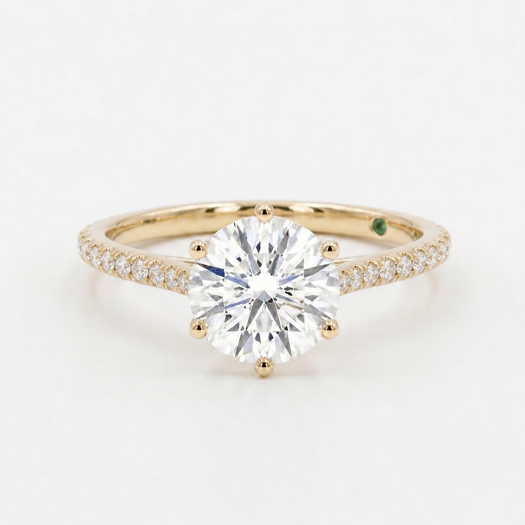 Round Solitaire Diamond Ring, "The Tiffany Bold"