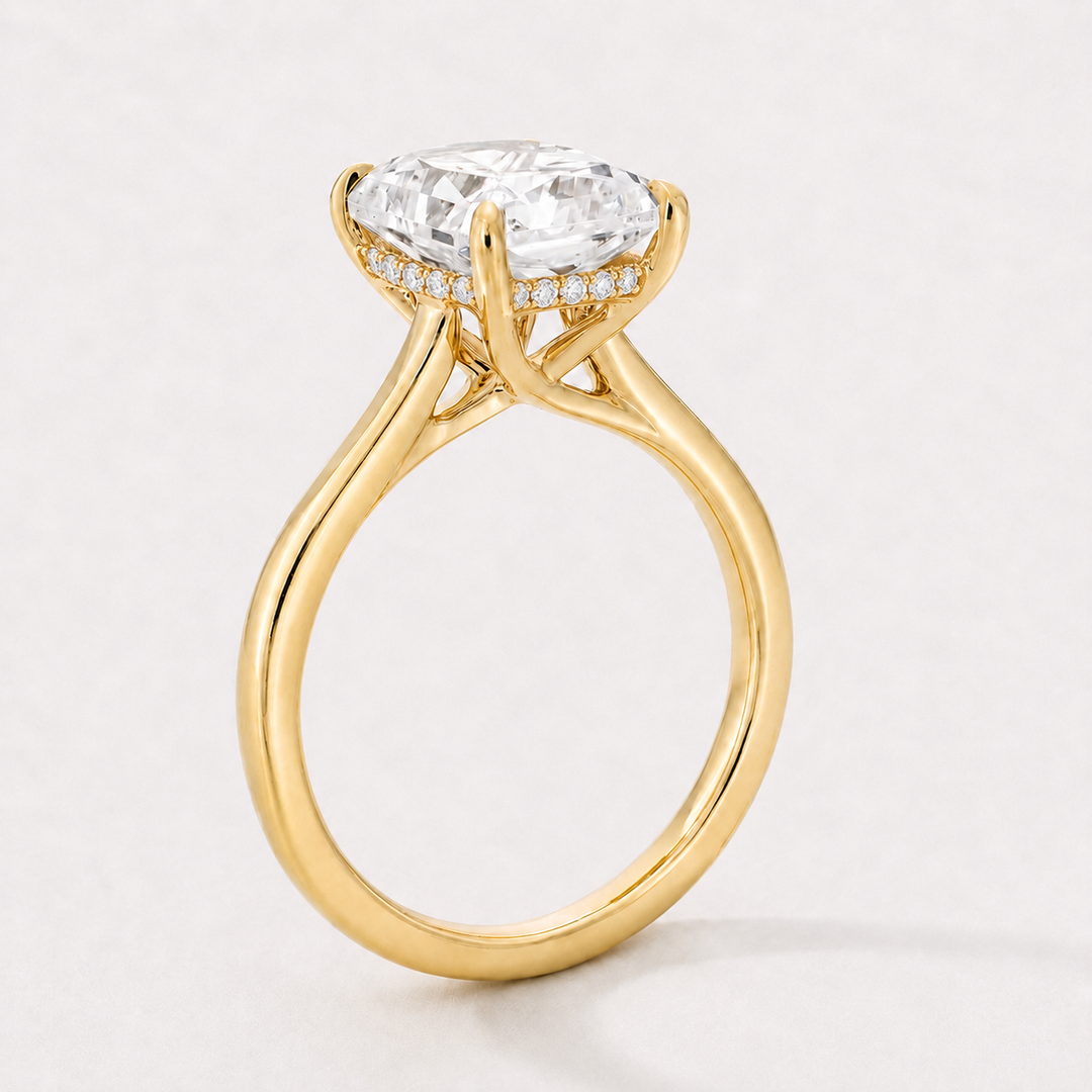 Radiant Diamond Ring with Hidden Halo, "The Adriana"
