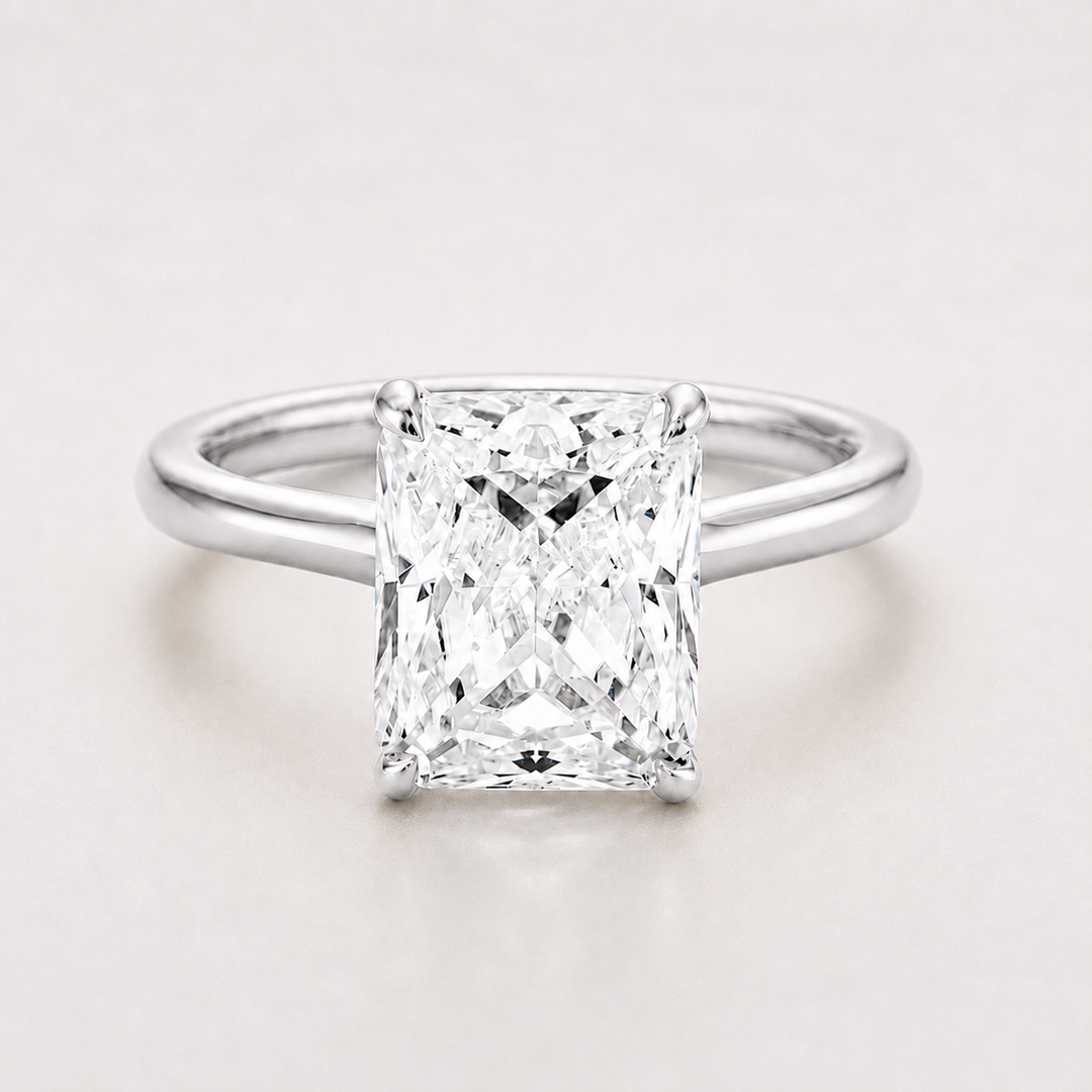 Radiant Diamond Ring with Hidden Halo, "The Adriana"