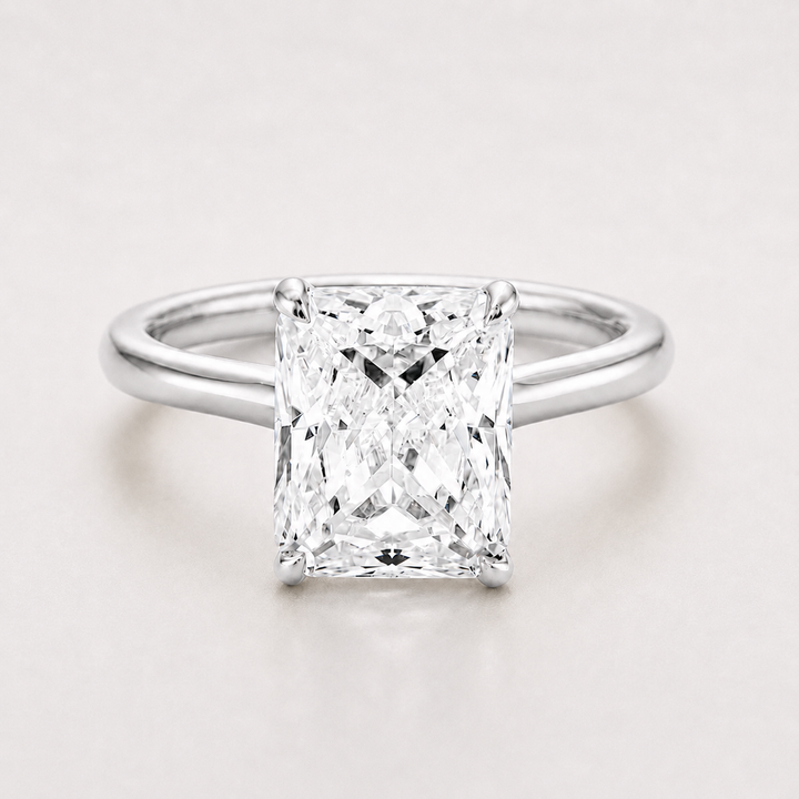 Radiant Diamond Ring with Hidden Halo, "The Adriana"