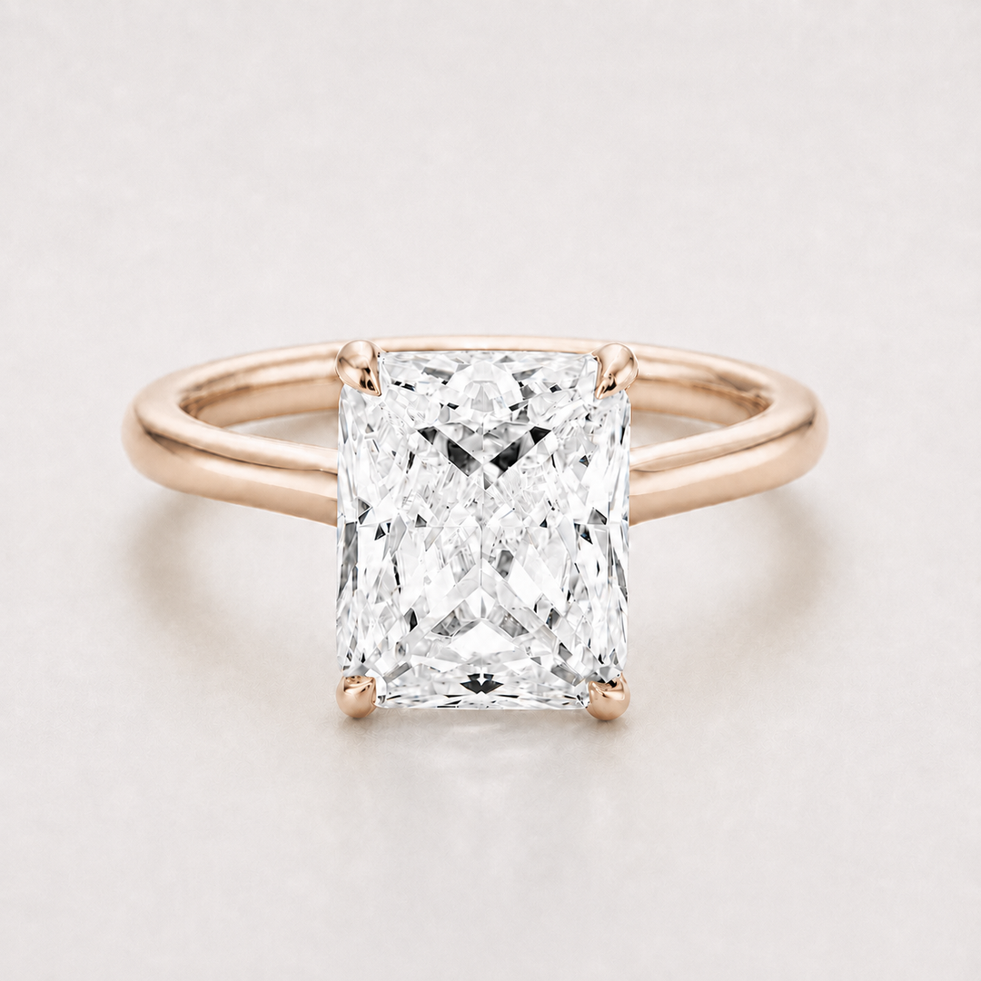 Radiant Diamond Ring with Hidden Halo, "The Adriana"