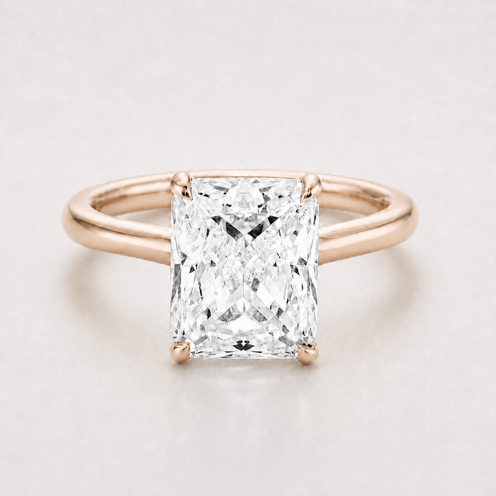 Radiant Diamond Ring with Hidden Halo, "The Adriana"