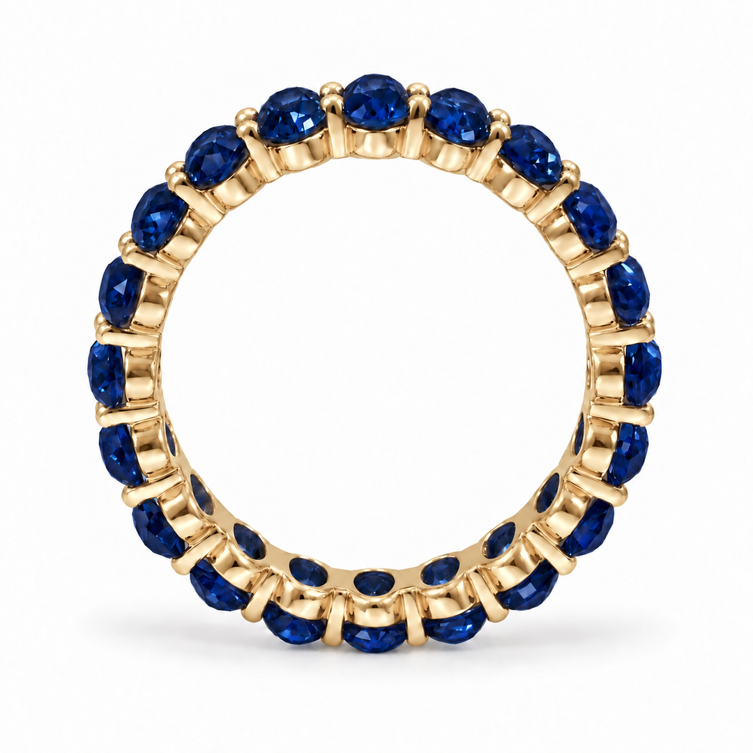 Oval Blue Sapphire Eternity Band (5mm, 5.04ctw)