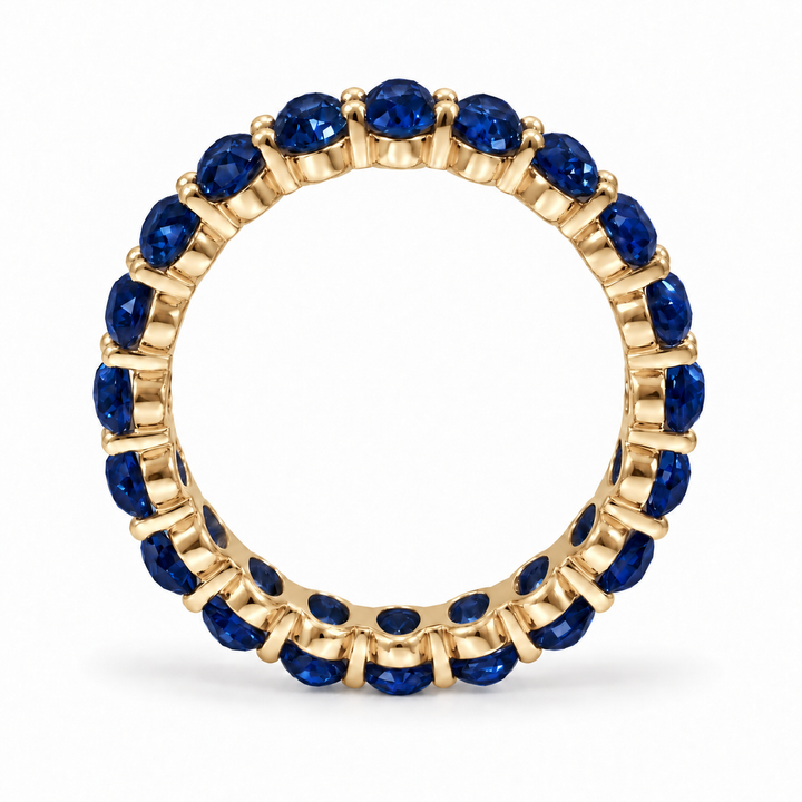 Oval Blue Sapphire Eternity Band (5mm, 5.04ctw)