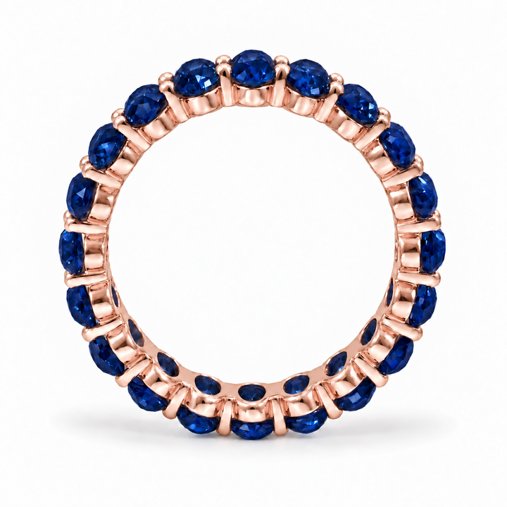 Oval Blue Sapphire Eternity Band (5mm, 5.04ctw)