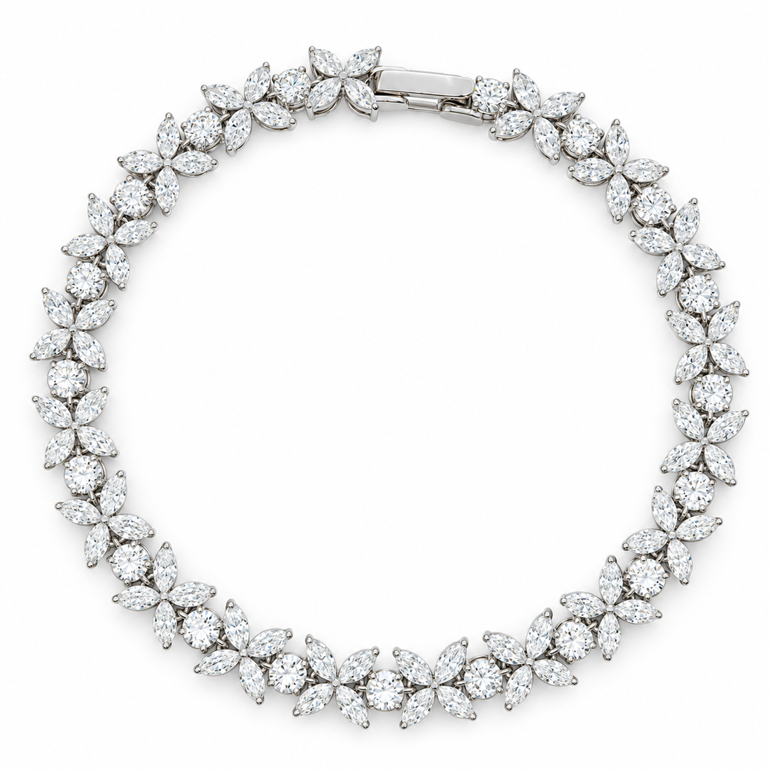 The Jardin Blossom Lab Diamond Tennis Bracelet in 14K white gold