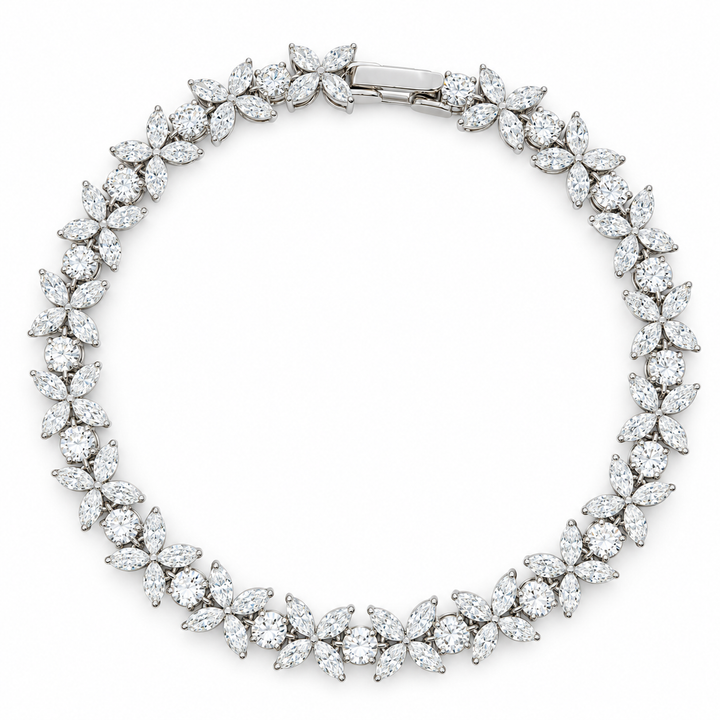 The Jardin Blossom Lab Diamond Tennis Bracelet in 14K white gold