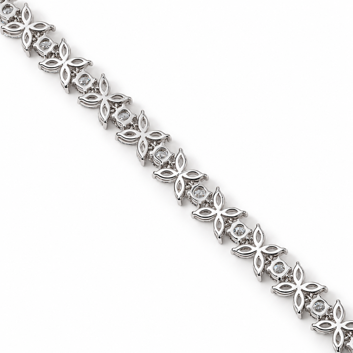 Back of the Jardin Blossom Tennis Bracelet showing the open gallery