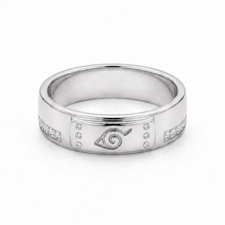 “Fallen Leaf” — Hidden Leaf Wedding Band, 5mm
