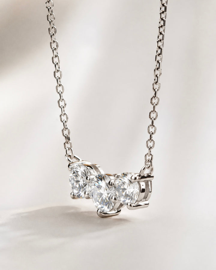 0.75ctw Lab Diamond Three-Stone Pendant Necklace