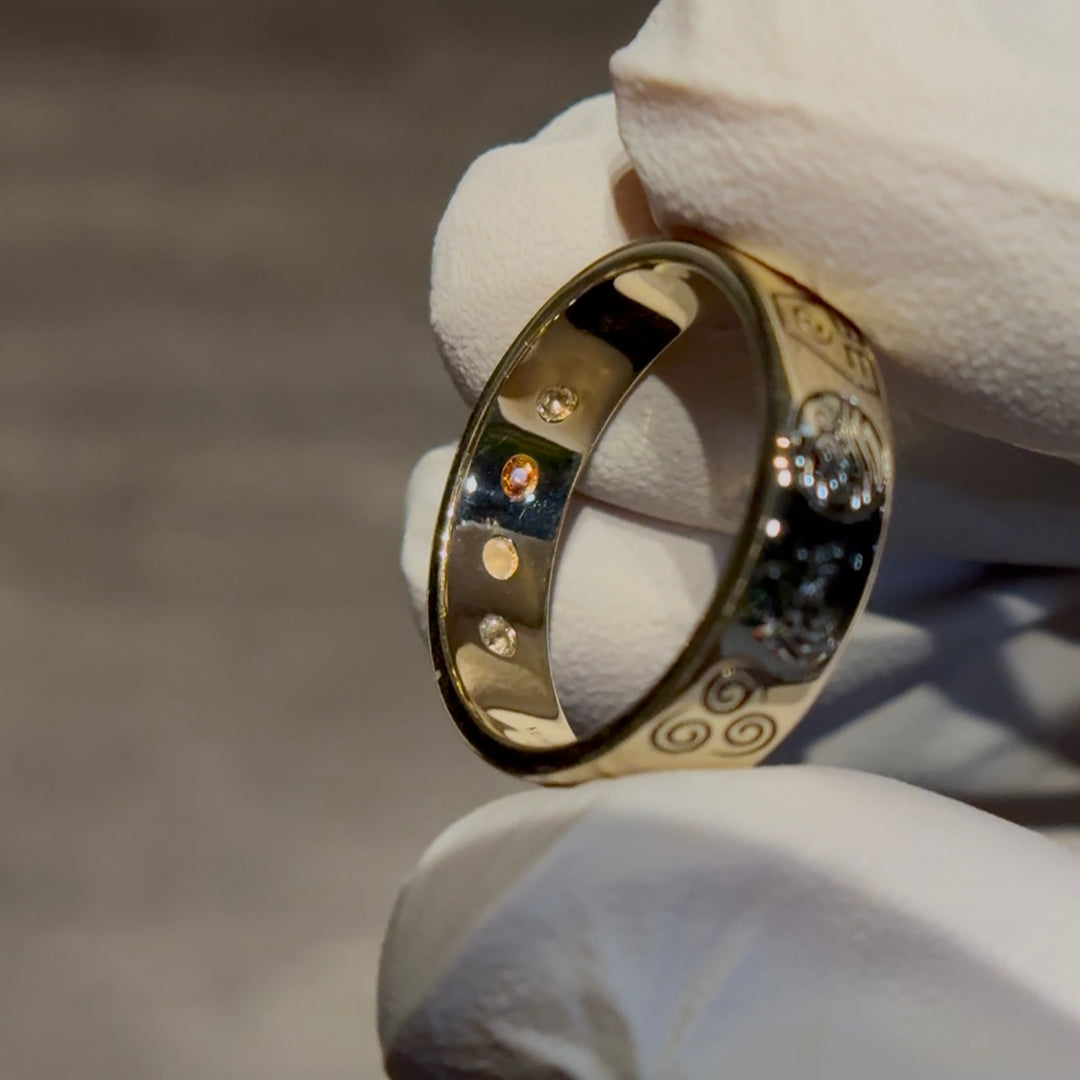 5mm "4 Elements" Band Ring in Yellow Gold