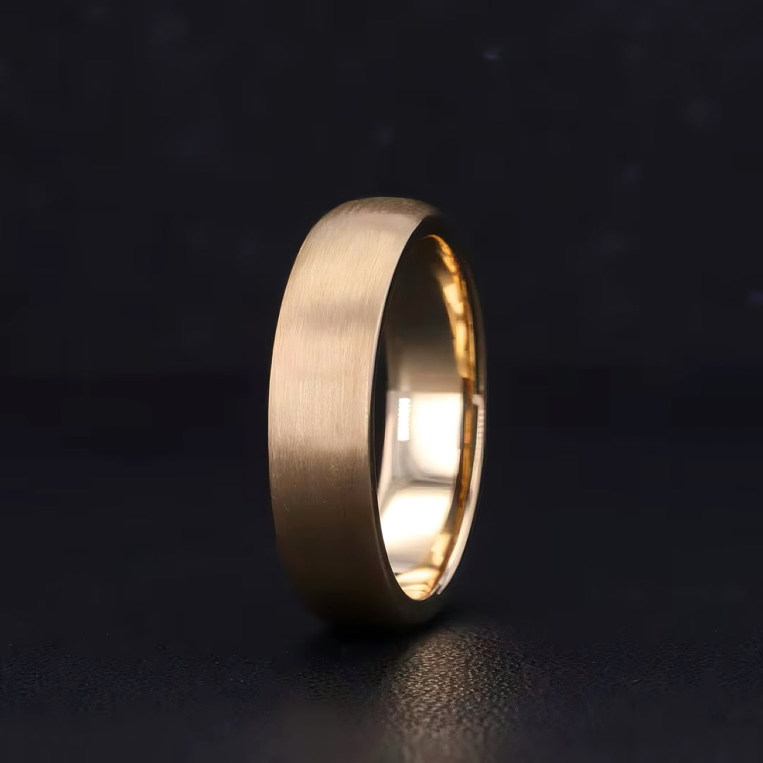 Classic Brushed Gold Band in 14K Yellow Gold (5mm)