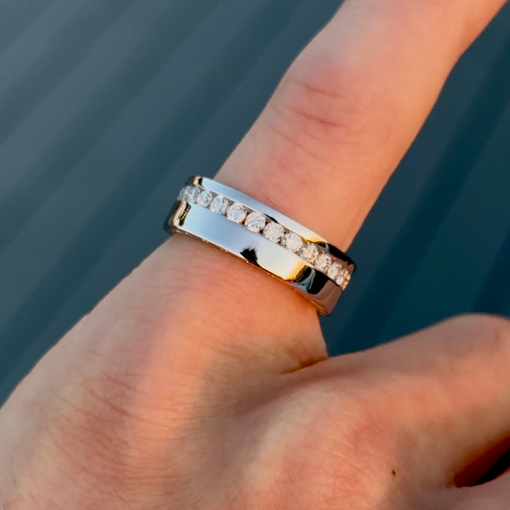 Customized™ 6mm, 0.25ctw Channel-Set Diamond Wedding Band Ring in White Gold