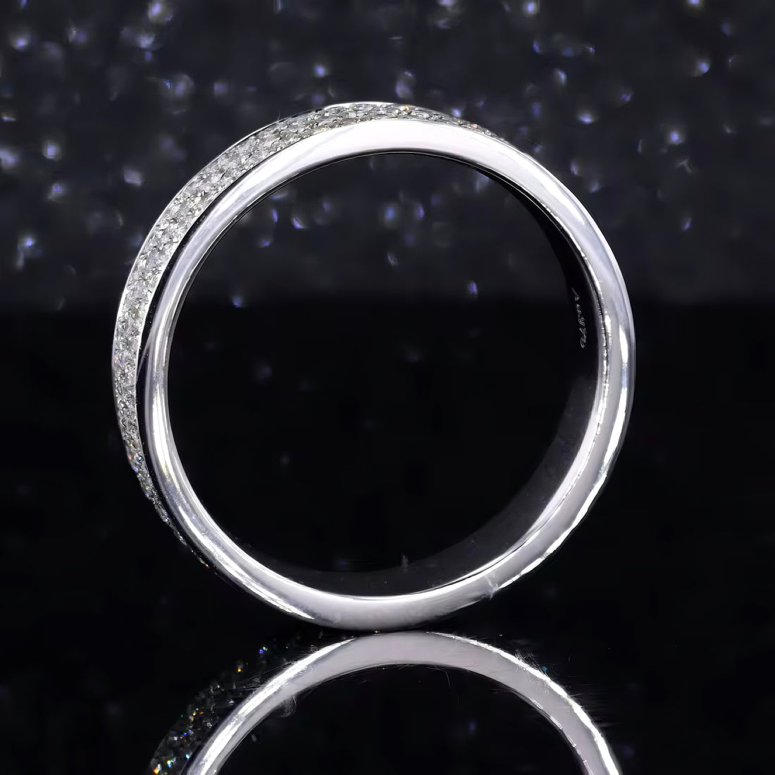 Triple-row pavé lab diamond band, 5mm, view 6