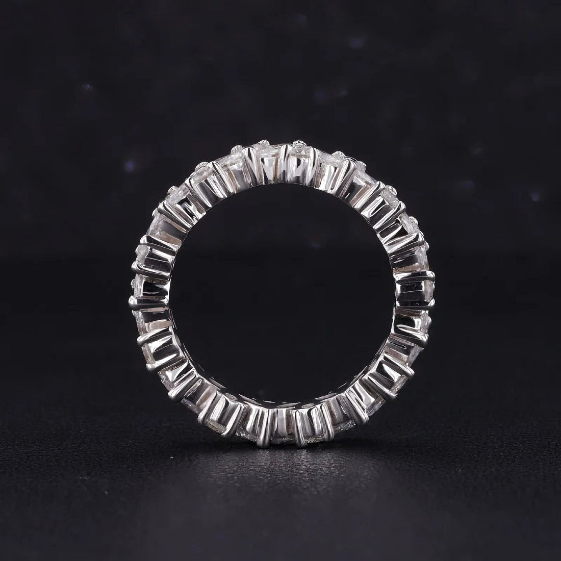 Marquise and round lab diamond eternity band 2.40ctw, view 6