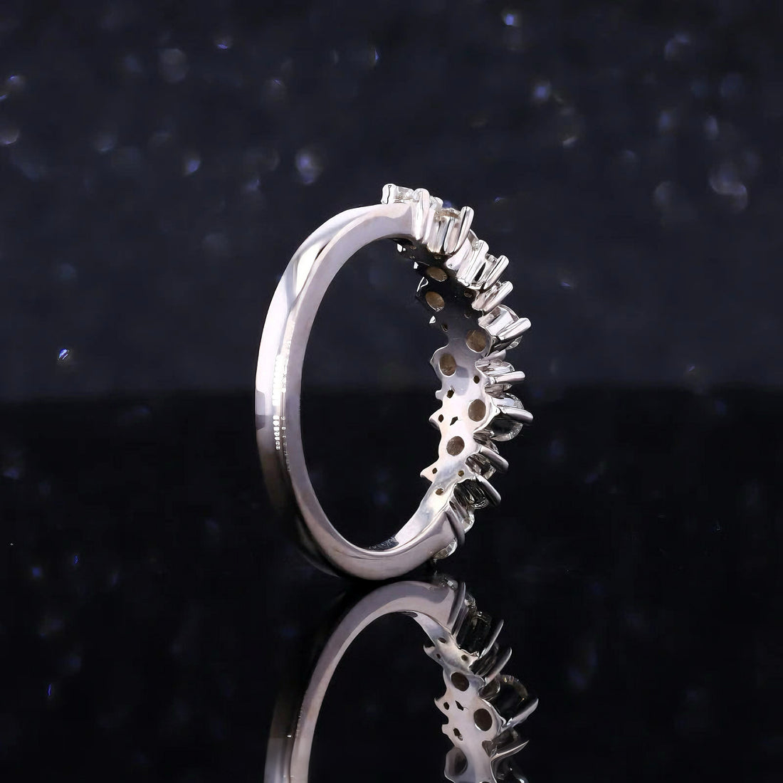 Lab diamond cluster wedding band 4mm, view 7