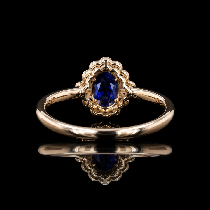 The Marielle — Petite Sapphire Halo Ring