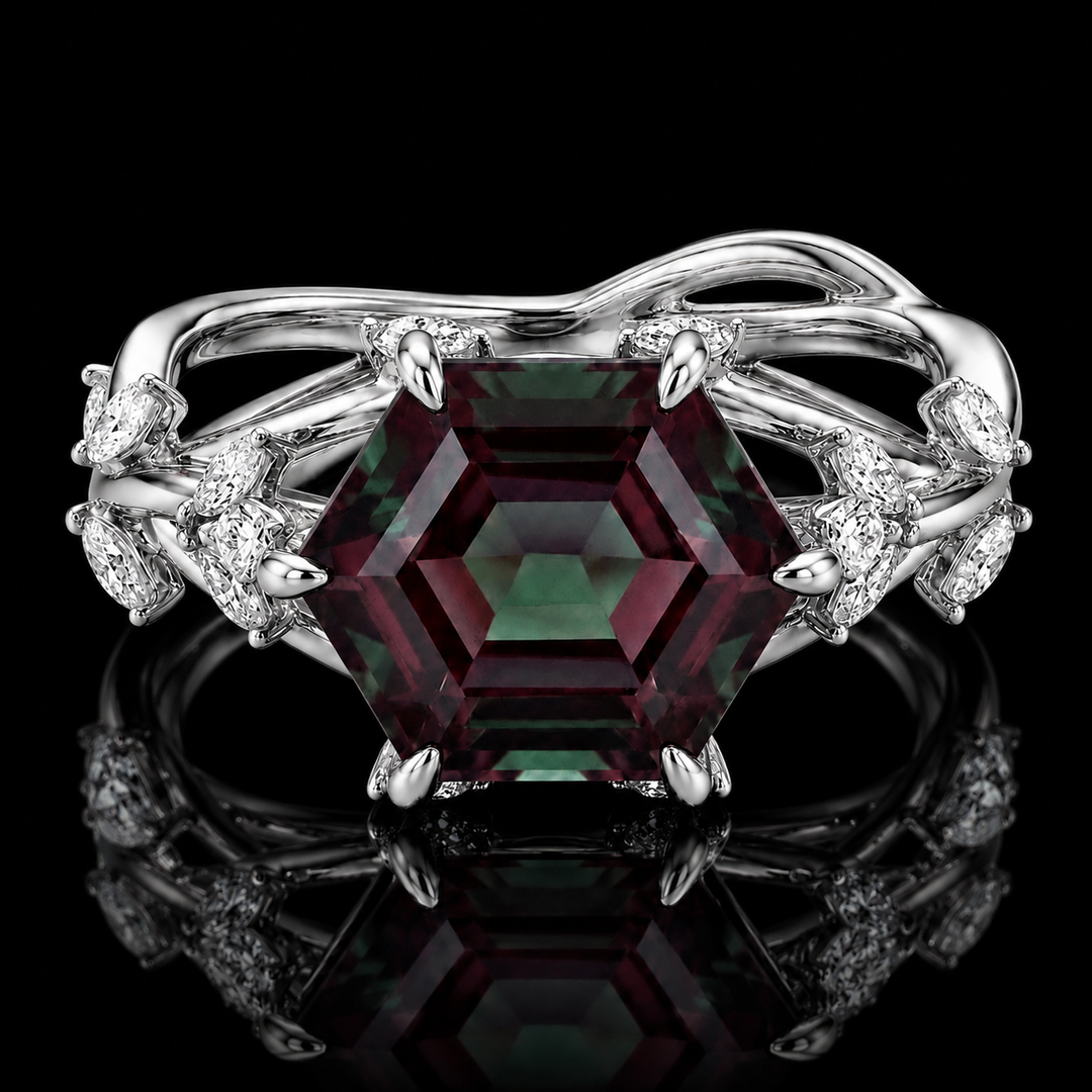 The Verbena — Dutch Marquise Alexandrite Garden Ring