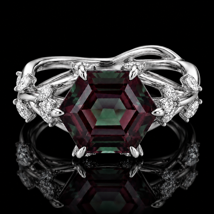 The Verbena — Dutch Marquise Alexandrite Garden Ring