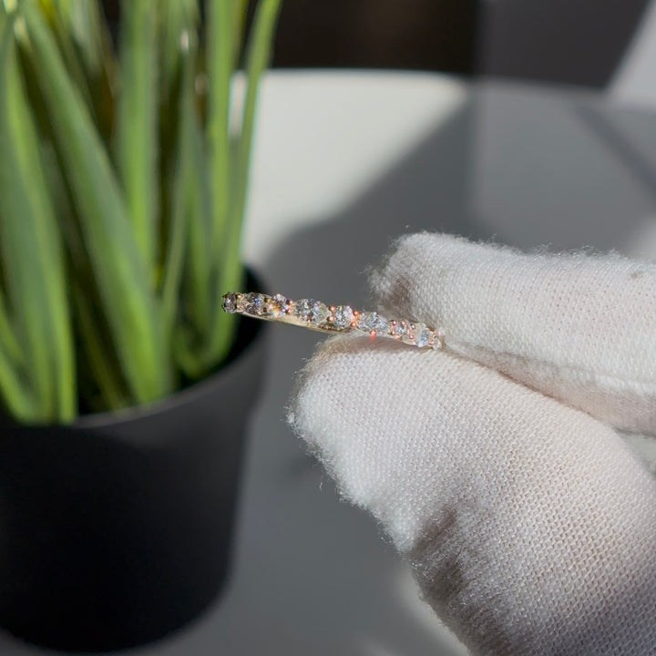 Customized™ 0.535ctw Lab-Grown Diamond Half-Eternity Round/Marquise Band Ring in Yellow Gold