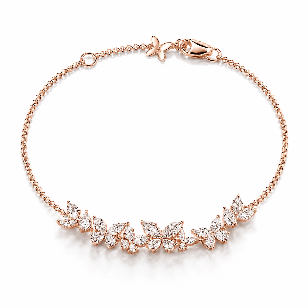 13ct Diamond Butterfly Bracelet in White Gold