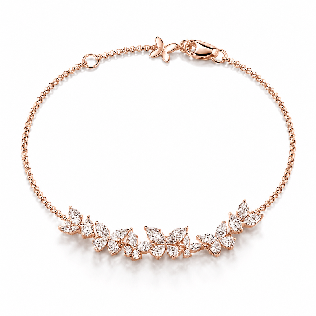 The Jardin Butterfly Lab Diamond Bracelet in 14K Rose Gold