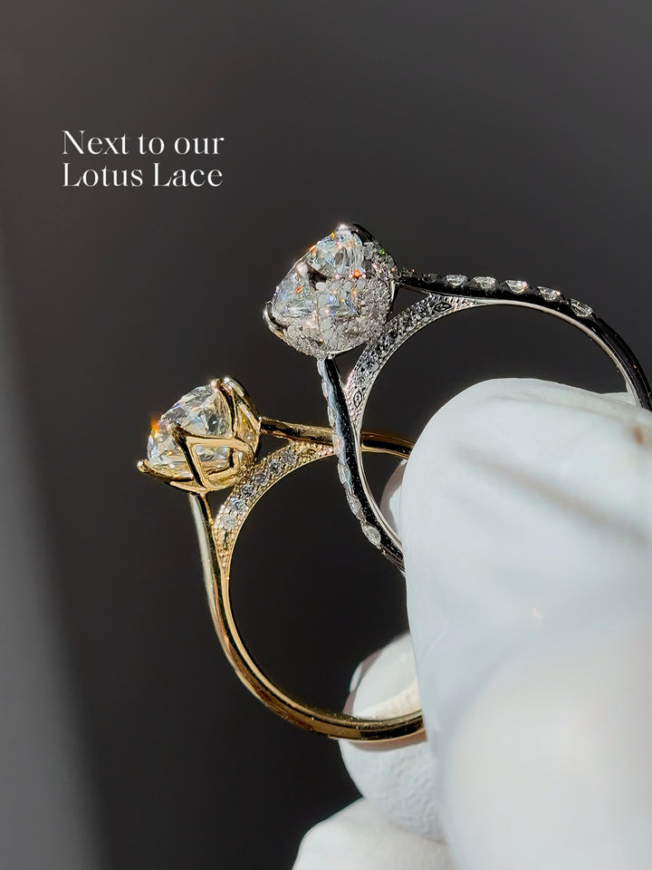 3.00ct Oval-Cut Lab-Grown Diamond Ring, "The Lotus Lace Bold"
