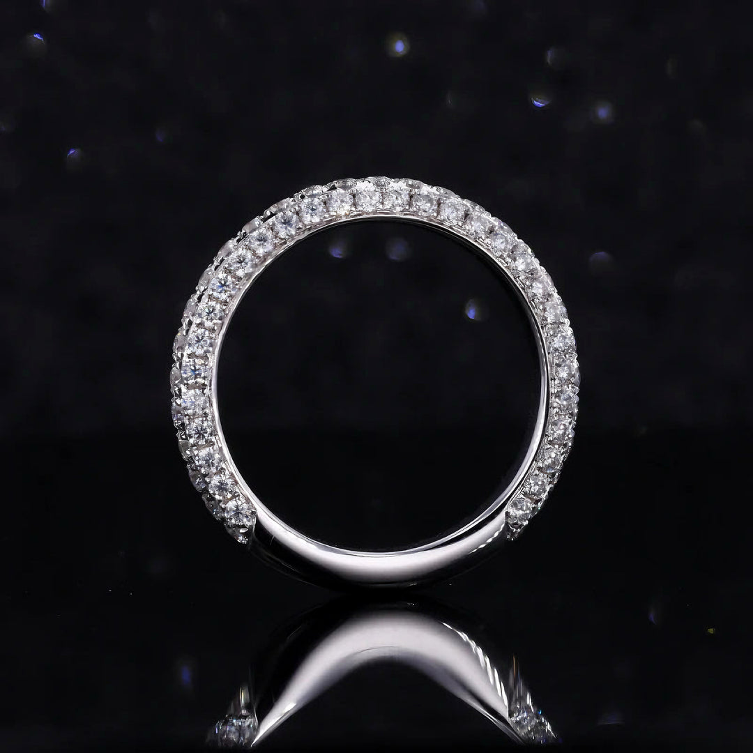 1.20ctw Three-Row Diamond 3/4 Eternity Band in 14K/18K White Gold (3mm)