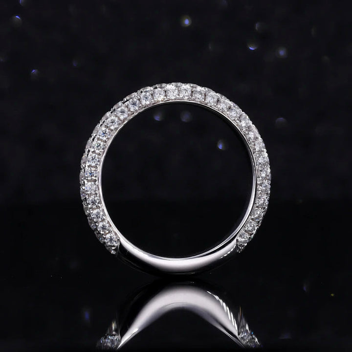 1.20ctw Three-Row Diamond 3/4 Eternity Band in 14K/18K White Gold (3mm)