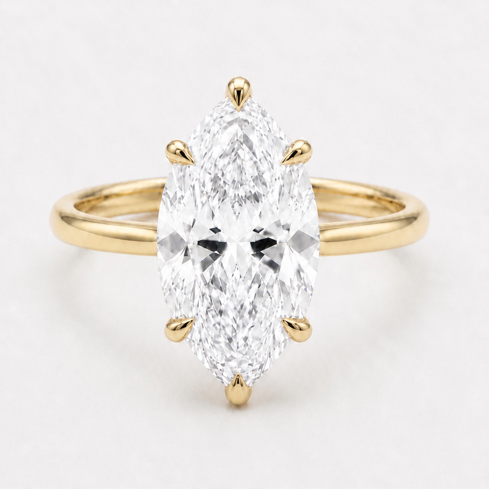 3.00ct Marquise Diamond Classic Solitaire Ring, "The Aurora"