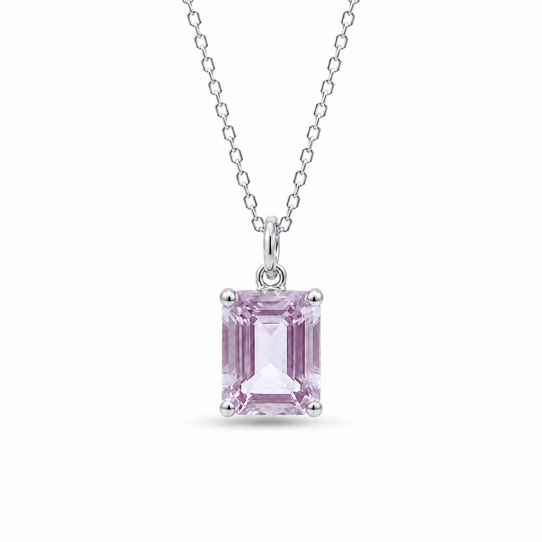 3ct Emerald-Cut Alexandrite Pendant Necklace (7x9mm)