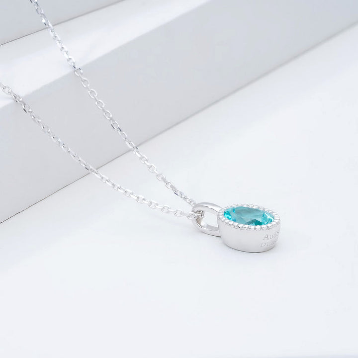 1.25ct Oval Cut Paraiba Pendant Necklace in 14K White Gold (5x7mm)