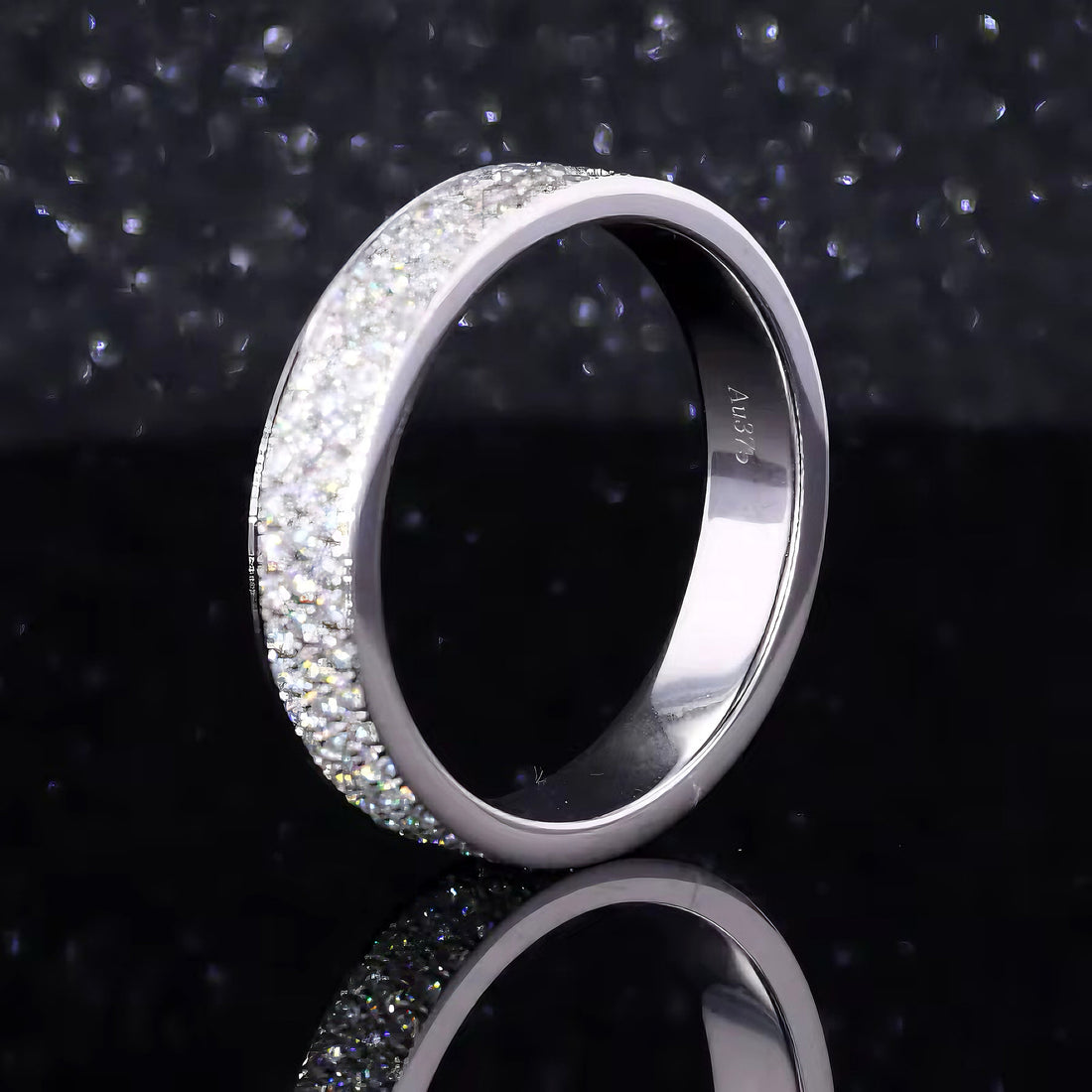 Triple-row pavé lab diamond band, 5mm, view 5