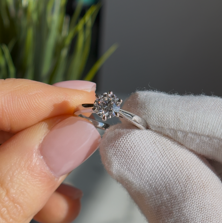 Customized™ 1.00ct Round Lab-Grown Diamond Ring in Classic 6-Prong Setting in White Gold