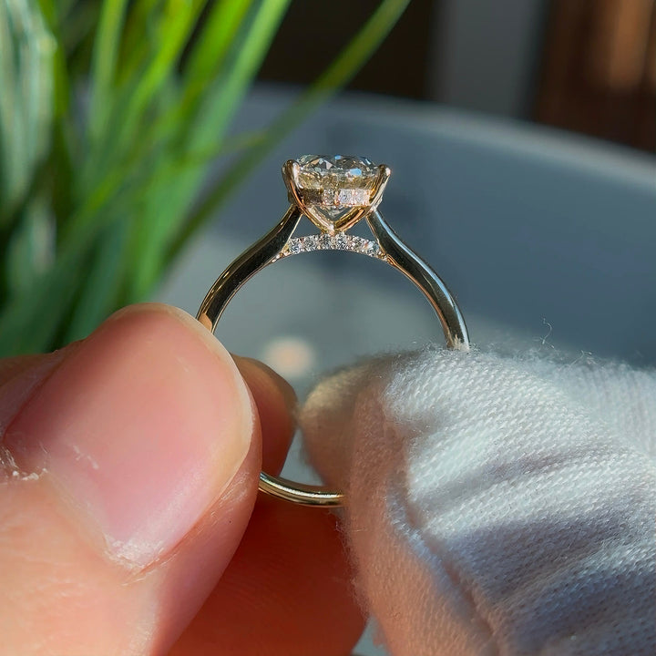 2.20ct Oval Lab-Grown Diamond Solitaire Ring, "The Whisper Four"