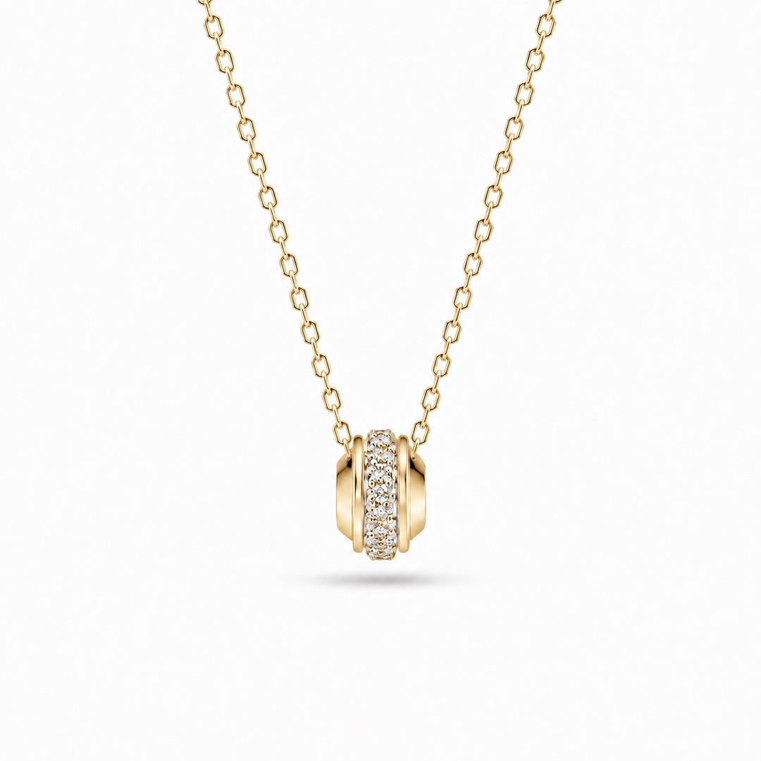 0.5ctw Lab Diamond Stopper Bead Pendant Necklace