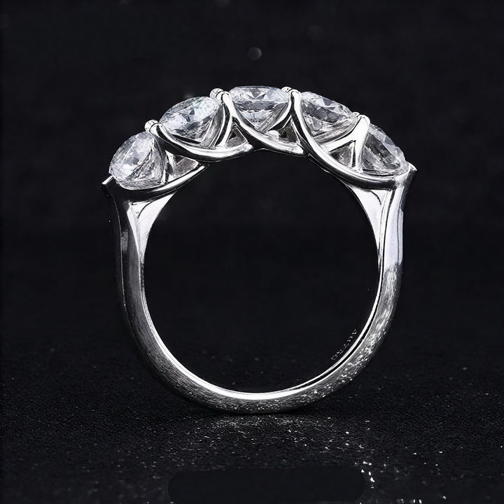 0.75ctw Five-Stone Diamond Ring in 14K Yellow, White, or Rose Gold (3.5mm)