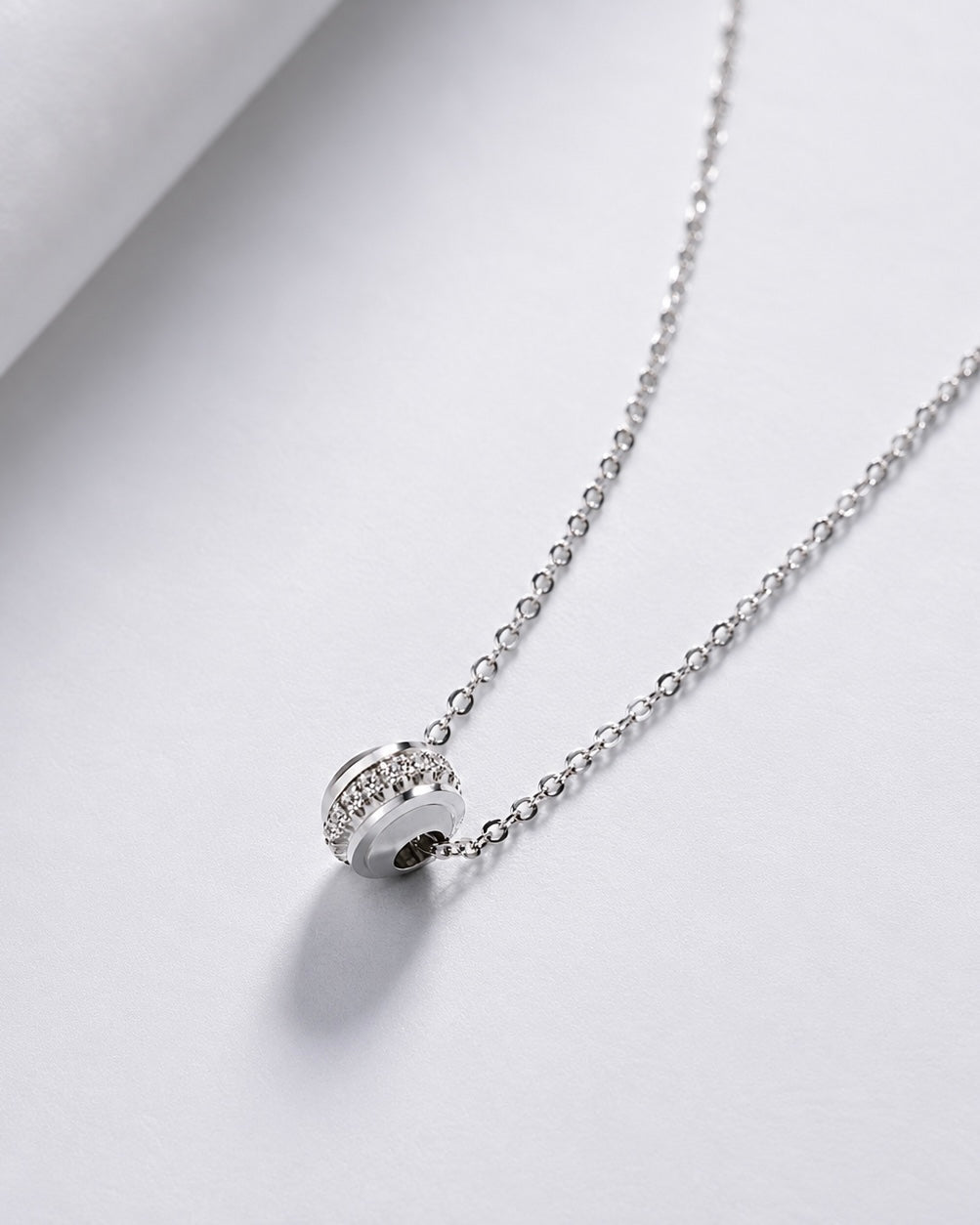 0.5ctw Lab Diamond Stopper Bead Pendant Necklace