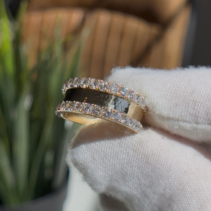 Customized™ 1.20ctw Two-Row Diamond Band Ring in Solid 14K White/Yellow Gold