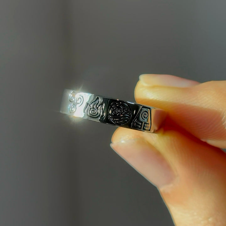 5mm "4 Elements" Band Ring in Sterling Silver