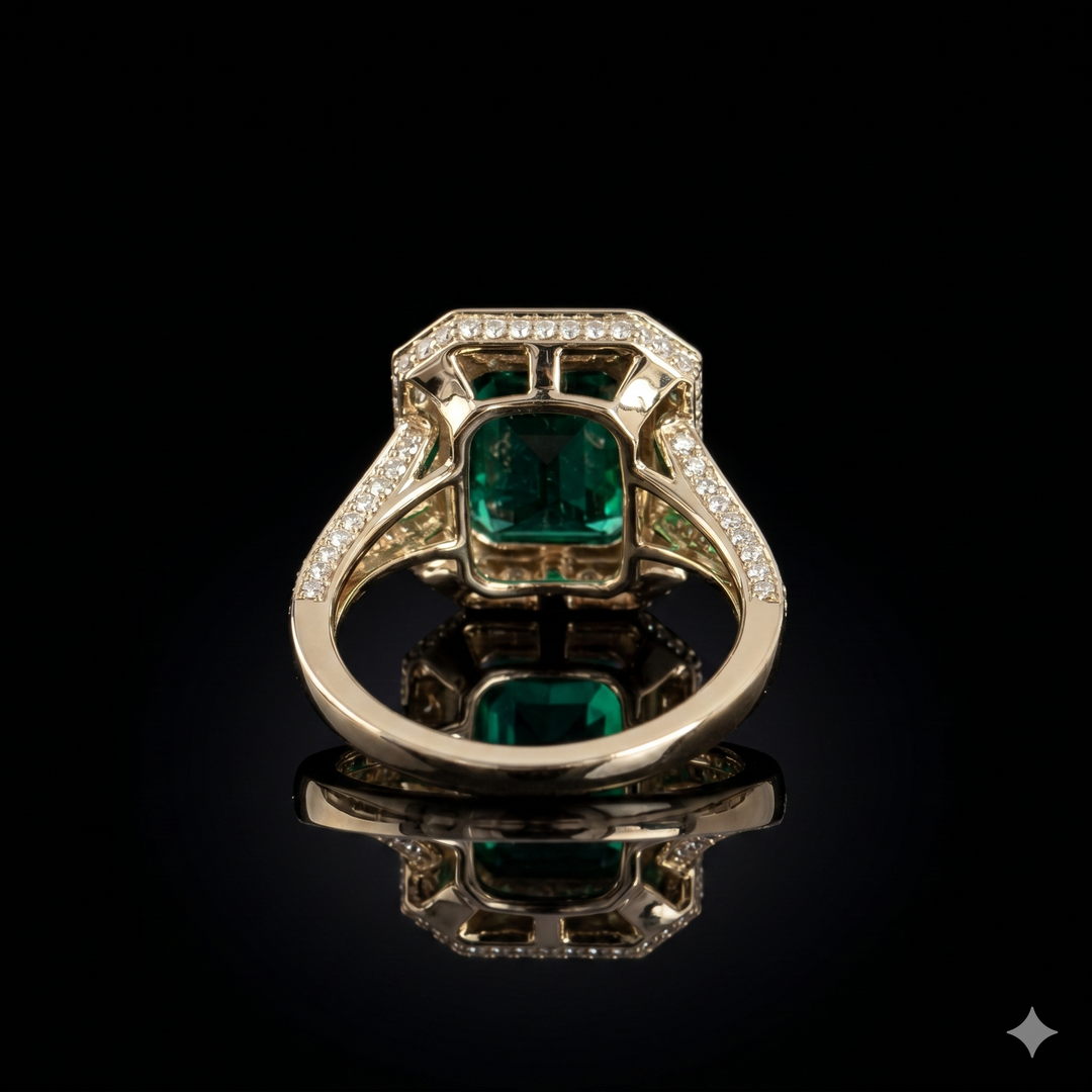 The Interlace — Split Pavé Emerald Halo