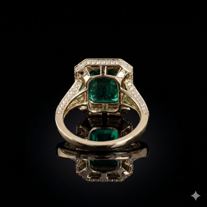 The Interlace — Split Pavé Emerald Halo