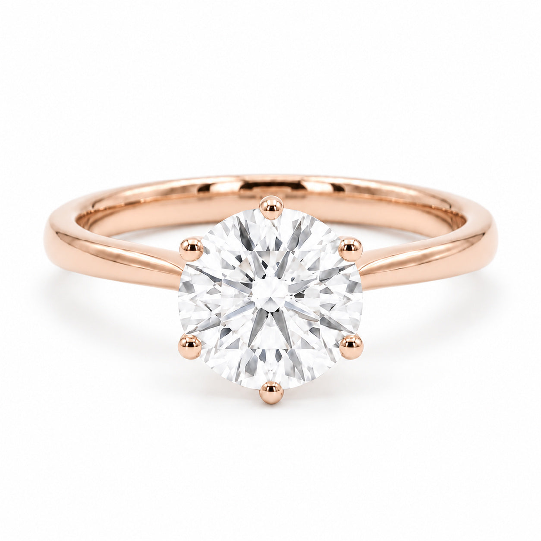 The Tiffany round lab diamond solitaire ring in 14K rose gold