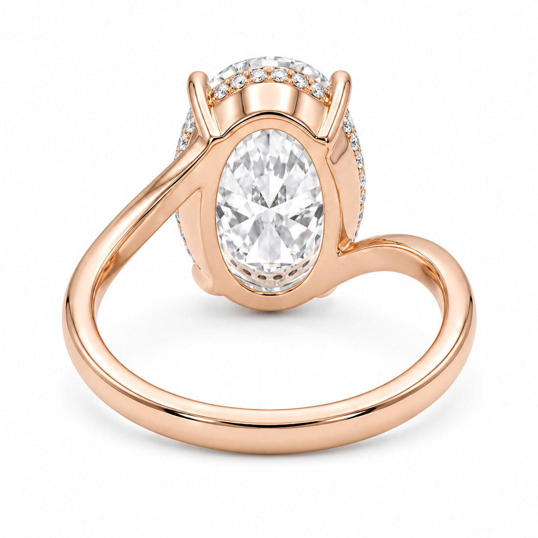 The Arcadia oval lab diamond engagement ring, view 13