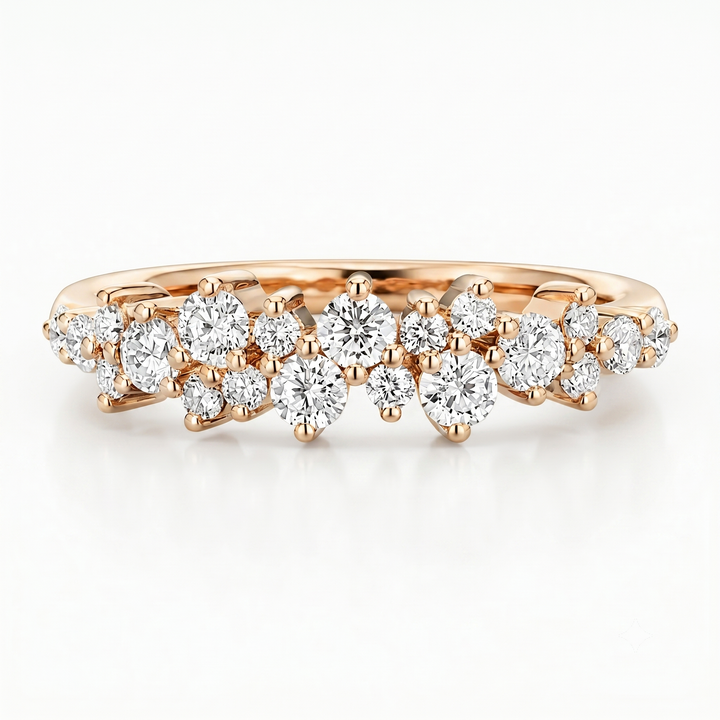 0.53ctw Diamond Cluster Wedding Band (4mm)
