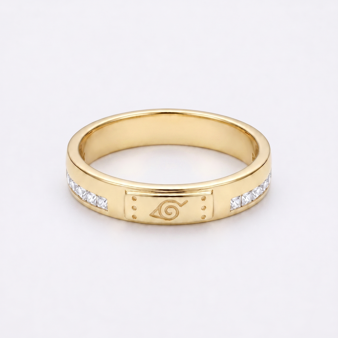 Fallen Leaf — Hidden Leaf Wedding Band, 3.5mm