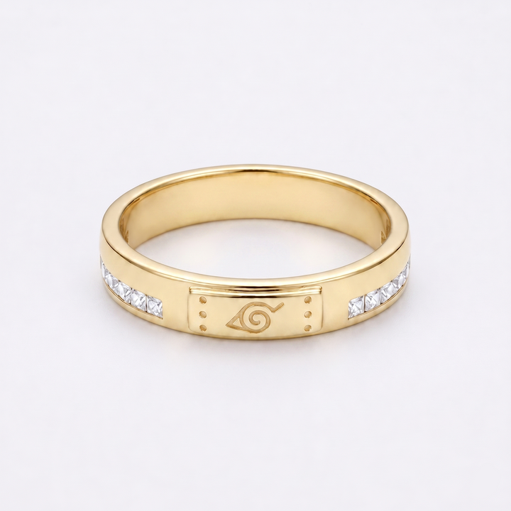 Fallen Leaf — Hidden Leaf Wedding Band, 3.5mm