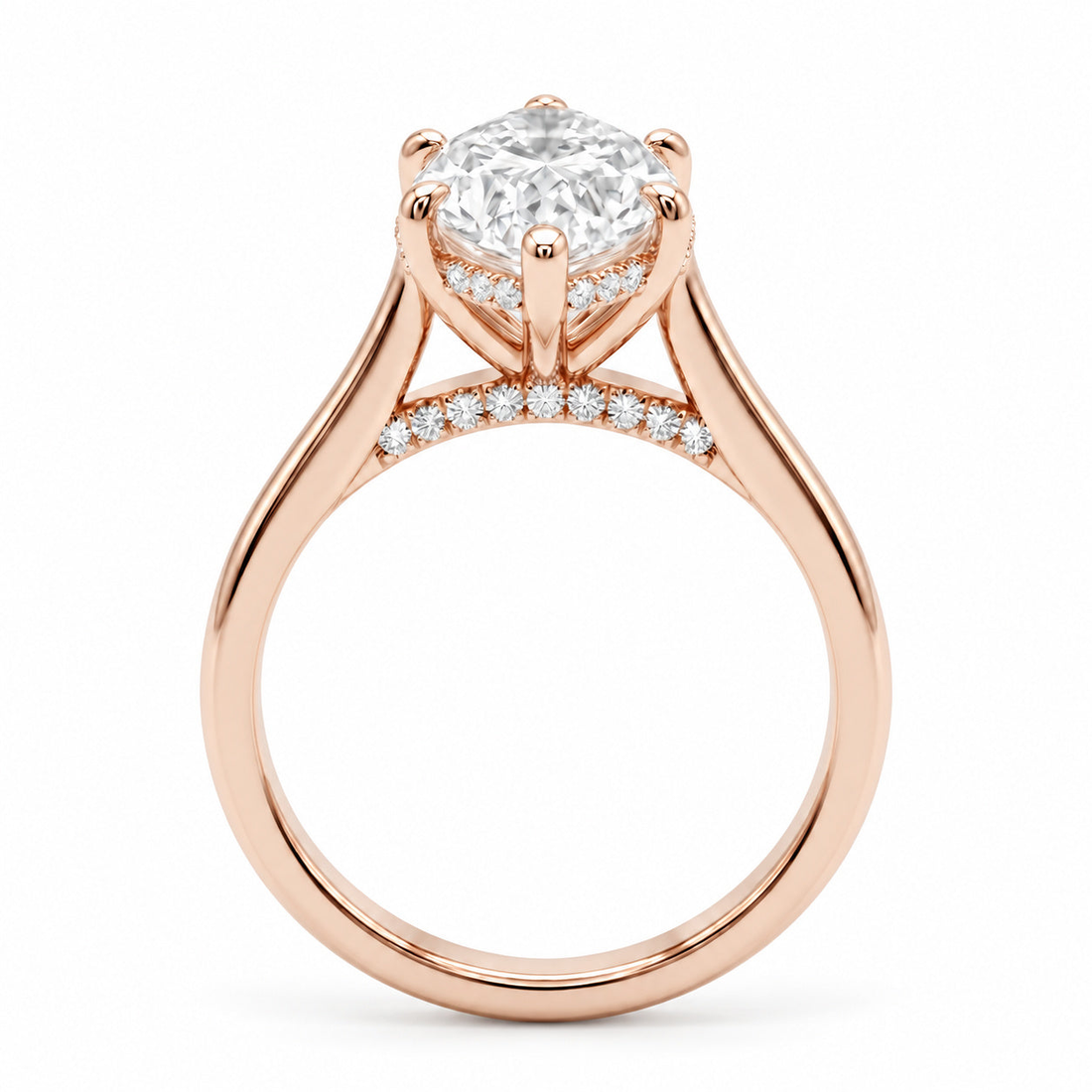 The Aurora marquise lab diamond engagement ring, view 8
