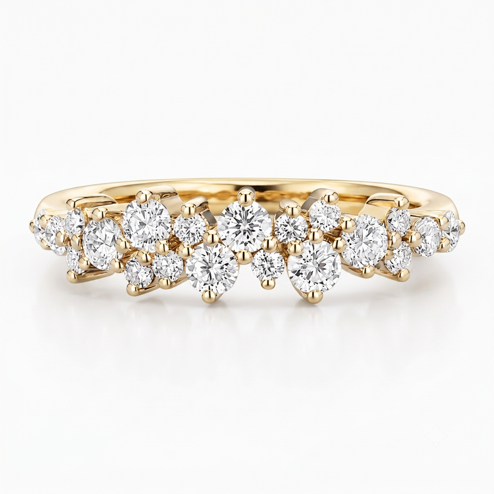 0.53ctw Diamond Cluster Wedding Band (4mm)